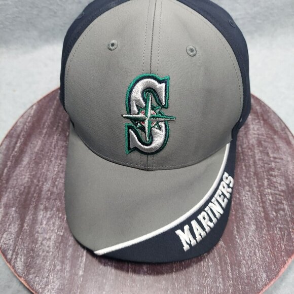 Seattle Mariners Gray & Navy Baseball Cap W/ Logo Embroidery By 47 READ - Picture 1 of 12